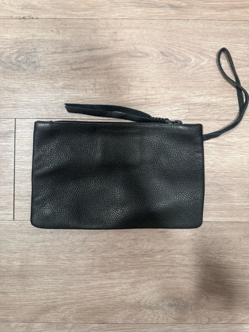 Callista Crafts Black Leather Wristlet Clutch